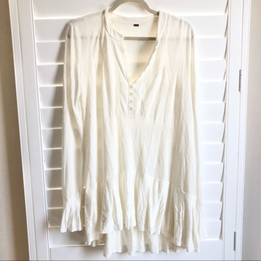 Free People White Tunic Shirt Dress